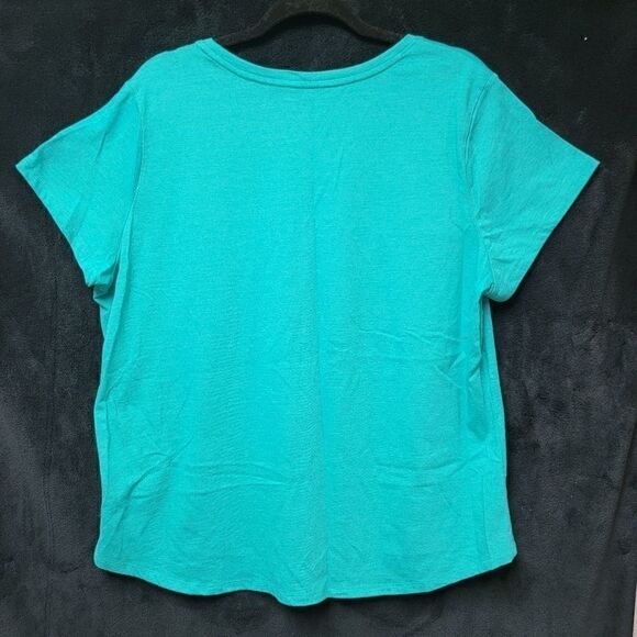 SOMOMA TURQUOISE BUTTERFLY CREWNECK T-SHIRT, SIZE XXL - Picture 3 of 4